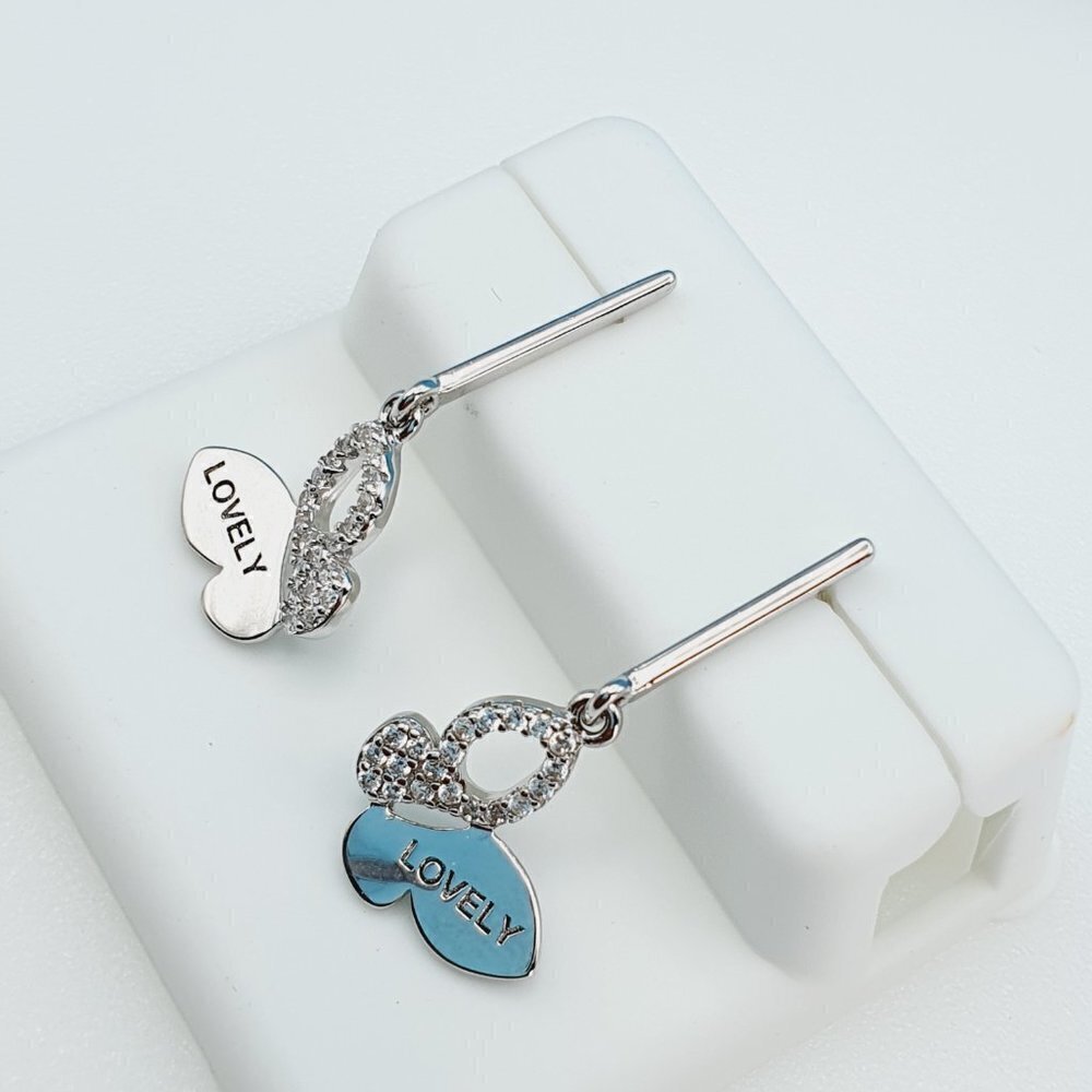 "925 Sterling Silver CZ Beautiful Lovely Earrings for Women, 1USPAR4259